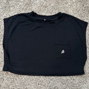 Ptula Black Sleeveless Crop T shirt